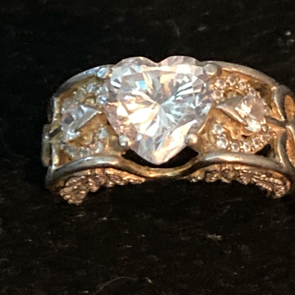 Vancaro ring, sterling and CZ, angel wings, size 5